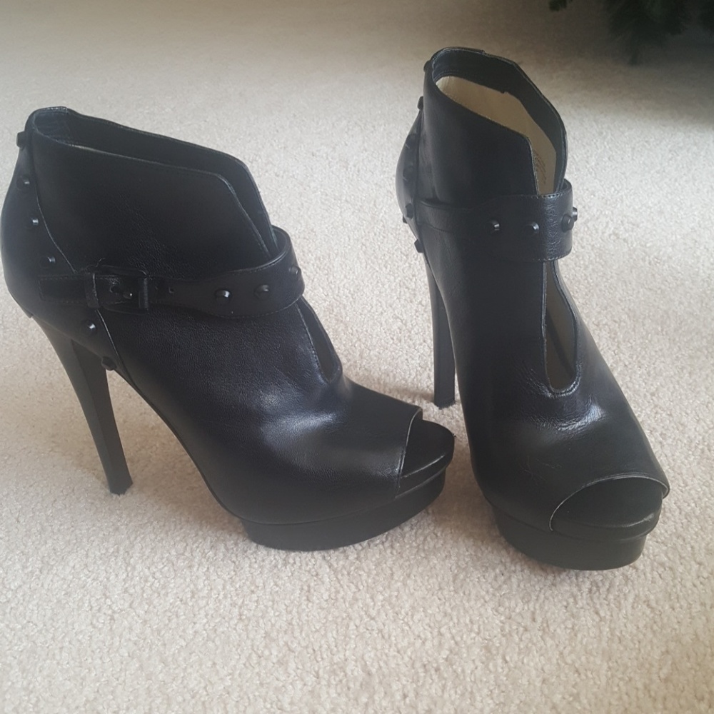 Michael Kors Black Leather Platform Studded Shoe